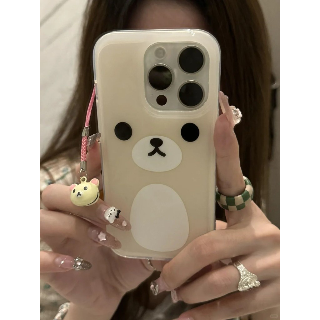 เรียบง่ายมีสไตล์น่ารักน่ารักน่ารัก Rilakkuma เข้ากันได้กับเคสโทรศัพท์แบบใสหุ้มทั้งเครื่องสำหรับ iphone16promax/14pro/15 PRO MAX/13/12/11เคสนิ่มกันกระแทก16/13Promax/7/8PLUS XR/XS/xsmax ผู้ชายผู้หญิงเคสโทรศัพท์มือถือรุ่นใหม่