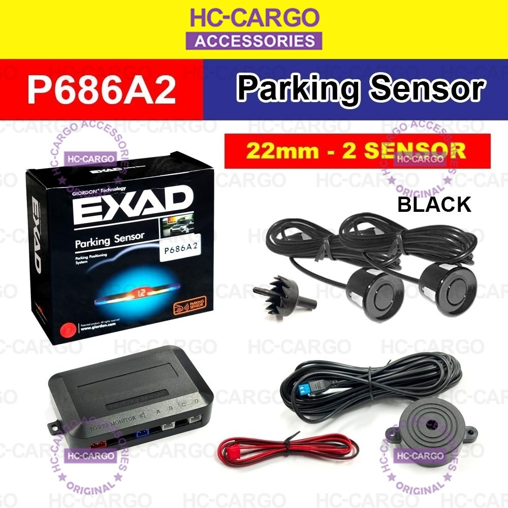 EXAD รถเซ็นเซอร์ที่จอดรถชุด Buzzer 2 เซ็นเซอร์ 22 มม. ย้อนกลับสํารองเรดาร์เสียงแจ้งเตือนตัวบ่งชี้