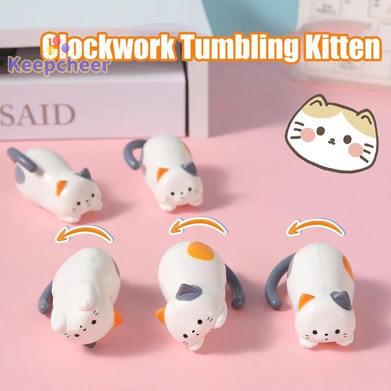 [Keepcheer] Clockwork Tumbling Cat น่ารักจําลองลูกแมว Deion Puzzle ของเล่นขนาดเล็กที่สร้างสรรค์ [ใหม่]