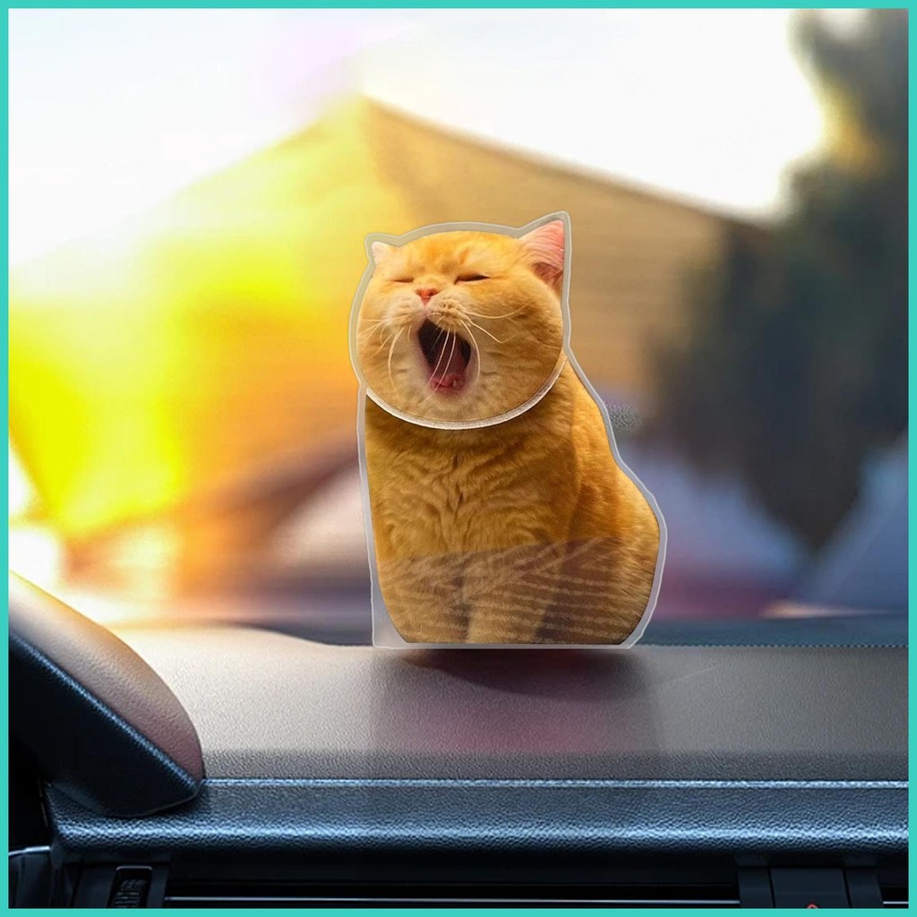 Cat Bobblehead สําหรับรถยนต์ขนาดเล็กรถตกแต่งภายในเครื่องประดับอะคริลิคสําหรับแดชบอร์ดรถและโต๊ะสัตว์สั่น magith