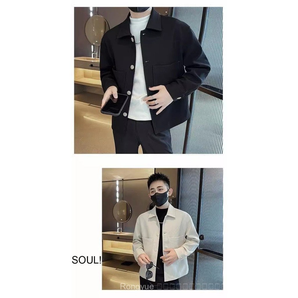 เสื้อโค้ทผู้ชายระดับไฮเอนด์ INS เสื้อแจ็กเก็ตสไตล์เกาหลีแบบใหม่มีกระเป๋าใหญ่2024ฤดูใบไม้ผลิและฤดูใบไม้ร่วง