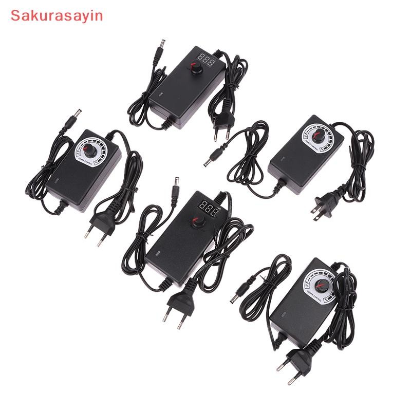 {Sakurasayin} ปรับได้ 3V 9V 12V 24V 1A 2A Universal AC/ Adapter Display Screen Voltage Accessorated 