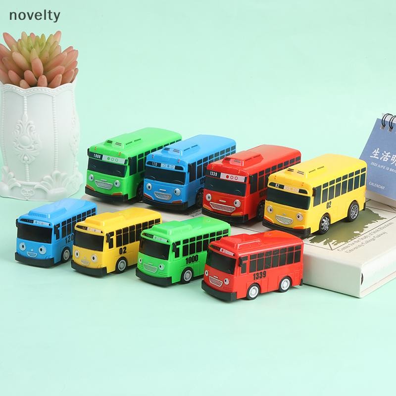Nly 4PCS Tayo The Little Bus การ์ตูนดึงกลับรถชุดของเล่นเด็กการศึกษาของขวัญ N