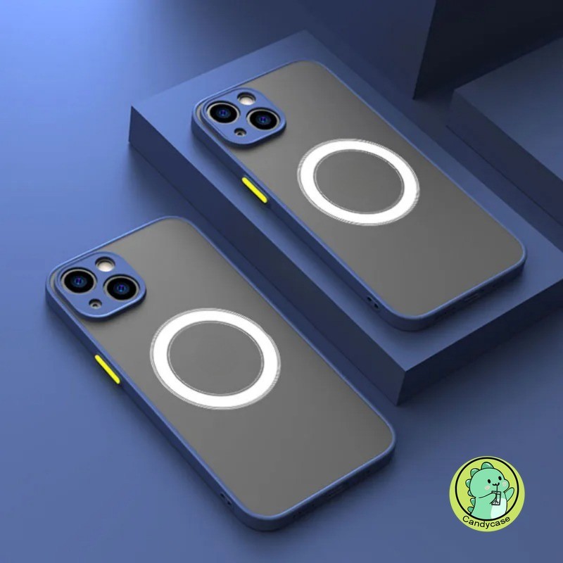 Matte Magnetic Casing สําหรับ iPhone 14 Plus 13 Mini 14 13 Pro Max 14ProMax XR XS Max X Cover Simple Wireless Charging Candy สี Hard อะคริลิคเคสโทรศัพท์ - รูปที่ 4