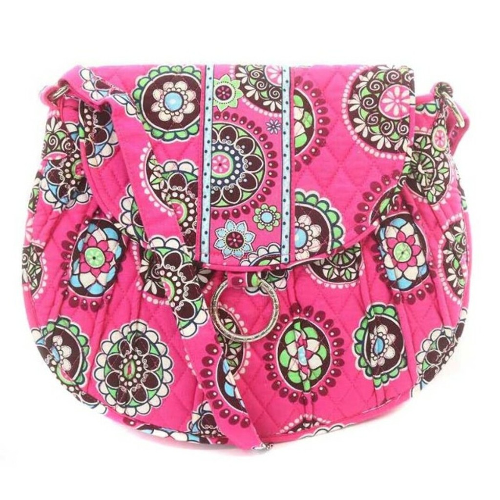 Vera Bradley กระเป๋าสะพายควิลท์ สีชมพูลายดอกไม้ ส่งตรงจากญี่ปุ่น มือสอง
