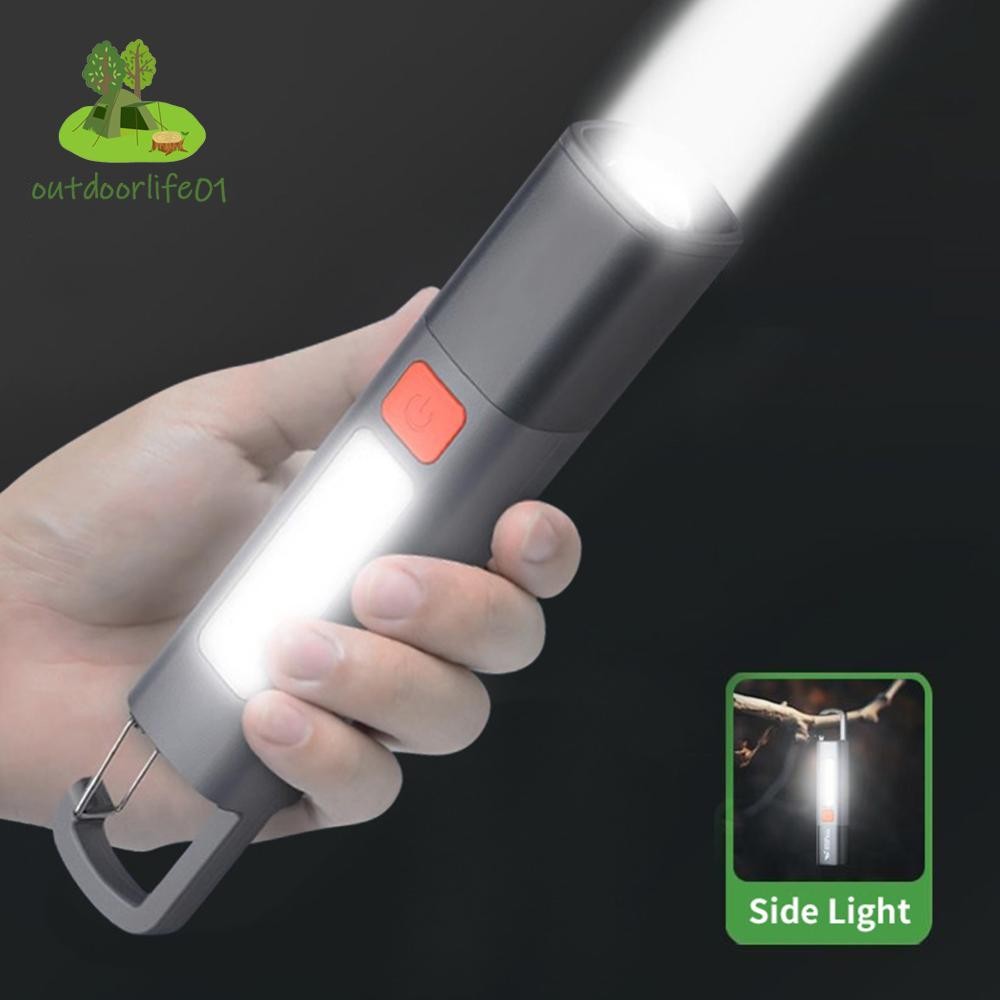✤ ไฟฉาย XPE COB ชาร ์ จ USB โคมไฟฉุกเฉินสําหรับไฟดับ