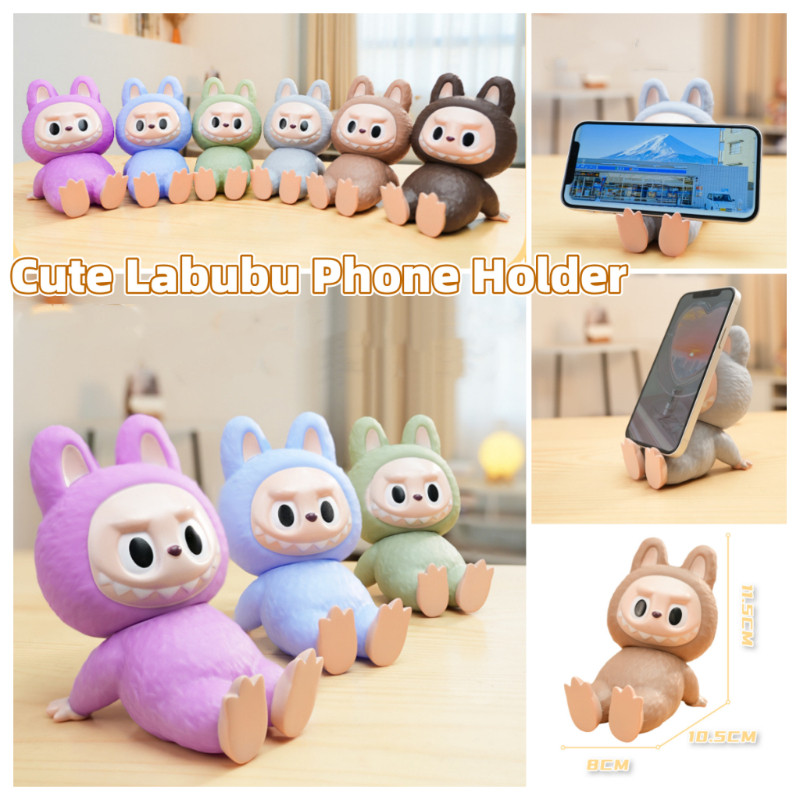 Labubu ที่วางโทรศัพท์เดสก์ท็อปอะนิเมะ Cue Stands ดูทีวีการ์ตูนโทรศัพท์สนับสนุนตุ๊กตาน่ารักของขวัญวันเกิด