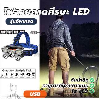 ไฟฉายสวมศีรษะ Led 5 ดวง ชาร์จ USB แสงสีขาว ไฟ หมุนได้ สําหรับตกปลา ตั้งแคมป์ ล่าสัตว์ เดินป่า (พร้อมส่ง)