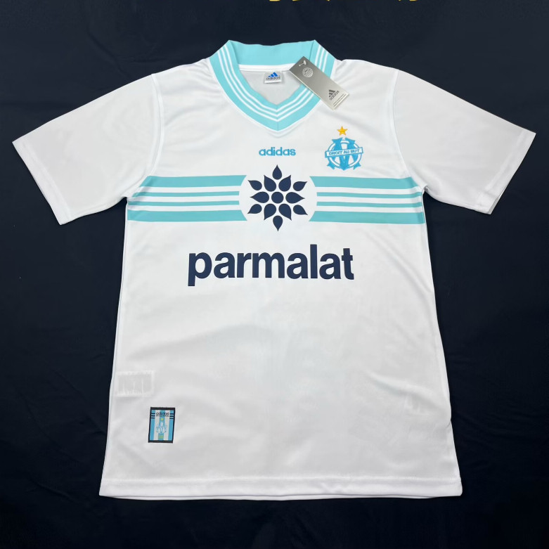 96-97 Marseille Home Vintage Soccer Jersey S-XXL ผู้ใหญ่แขนสั้นแห้งเร็วกีฬาฟุตบอลด้านบน AAA