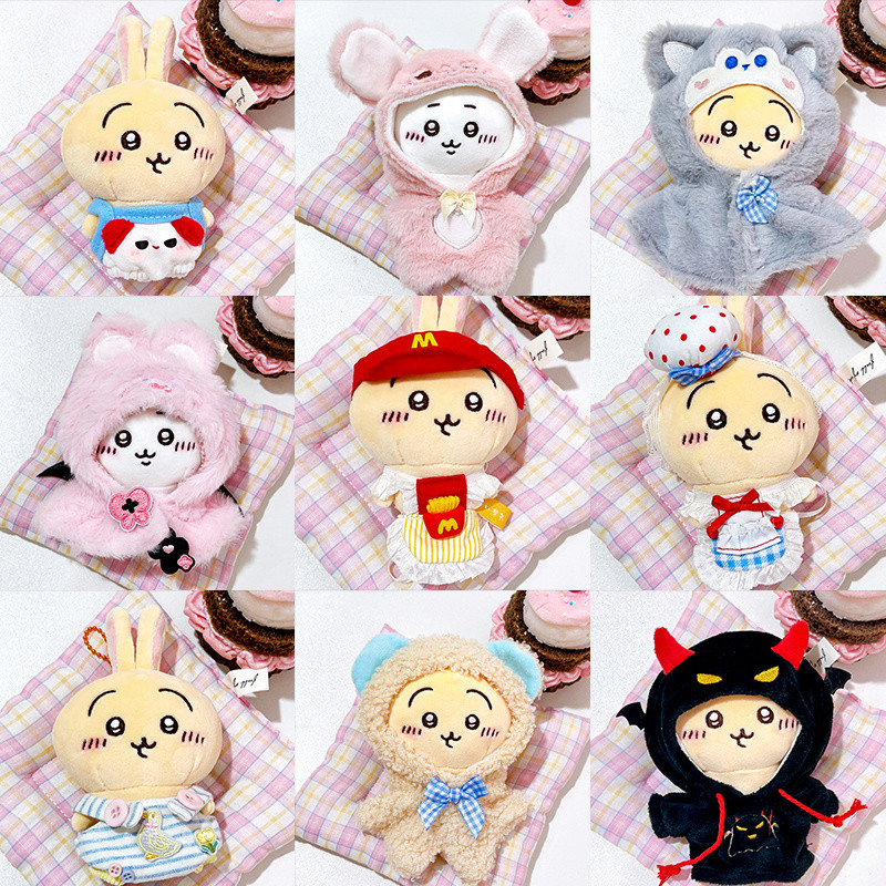 พร้อมสต็อก chikawa chikawa ตุ๊กตา 10 ซม. จี้ของเล่นตุ๊กตาเสื้อผ้าเสื้อคลุม