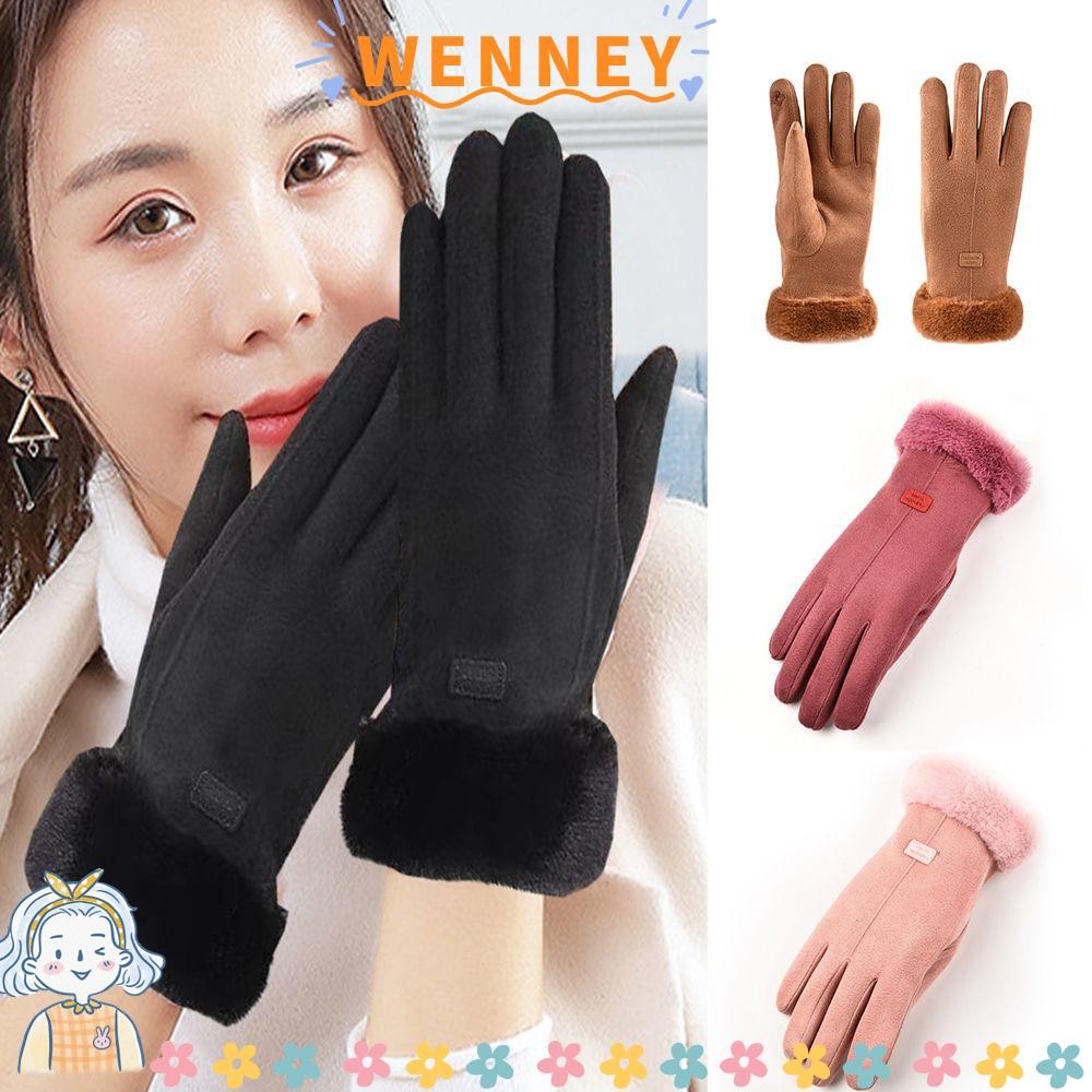 Wenny ถุงมือหน้าจอสัมผัส 1 คู่ฤดูหนาว Warm Thicken ถุงมือเล่นสกีกันลม