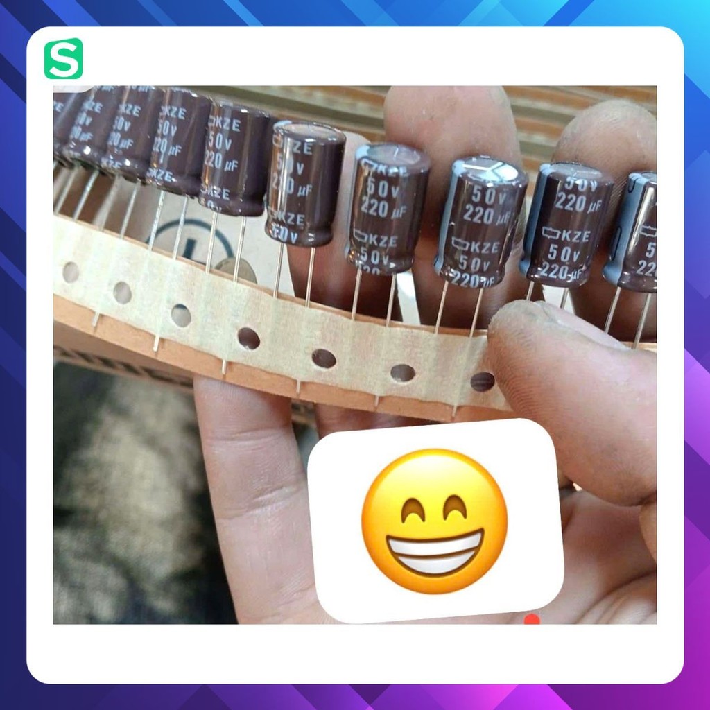 [ 10 ชิ้น ] Nippon Chemicon Capacitors 50V 220UF 50V, 50V220UF, 220UF50V (10x16mm )