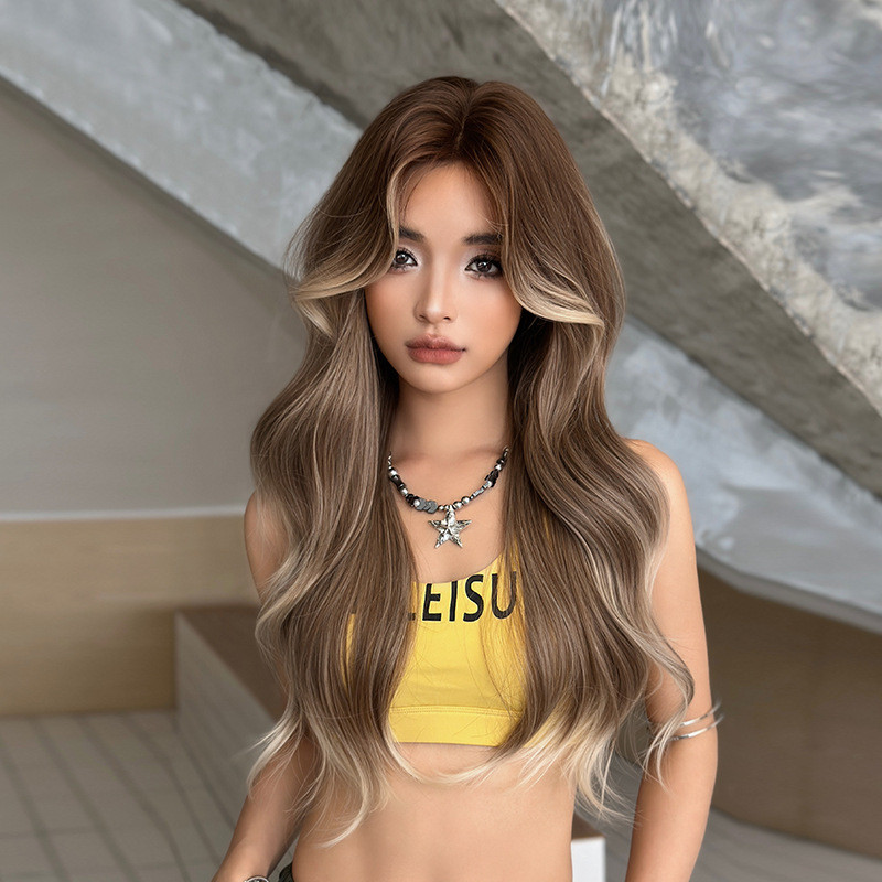 WIGS 7JHH วิกผมยาว ผมหยิก สไตล์น้ำผึ้งสีน้ำตาล ผลิตภัณฑ์ใหม่