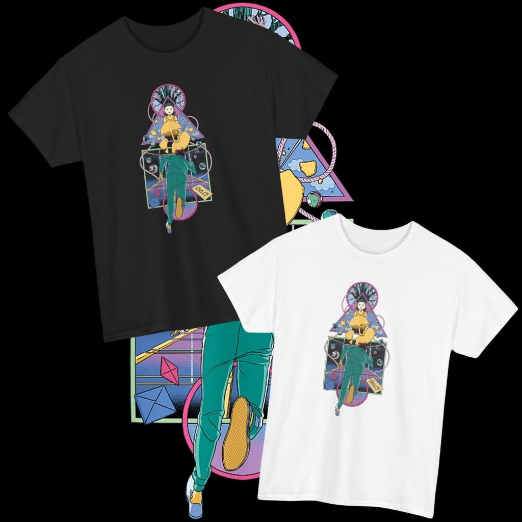 ใหม่ เสื้อยืดลาย “รวมทุกเกมแข่งขัน” จาก Squid Game 3 แฟชั่น การพิมพ์ tshirt