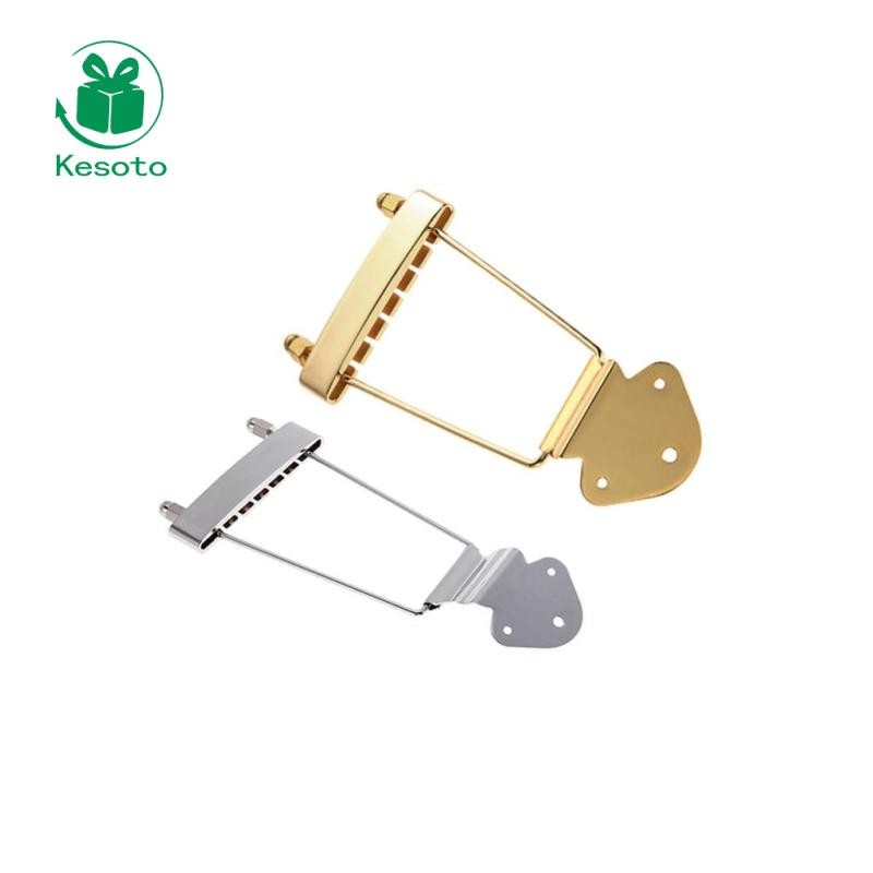 [Ehoyoxa] โลหะ 6 สายกีตาร์ Tailpiece Bridge สําหรับ Hollowbody กีตาร์เครื่องดนตรีชิ้นส่วน
