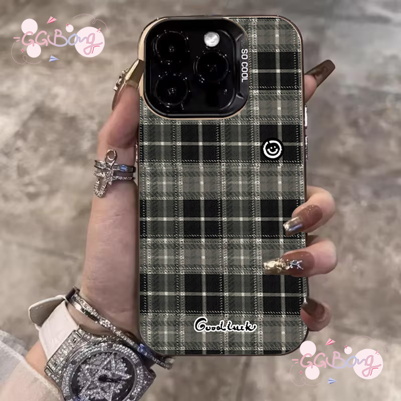 เคสไอโฟน 11 สำหรับ IPhone 15 16 11 13 14 12 Pro Max XR 15 7 8 14 16 Plus X XS Max SEตรวจสอบโชคดียิ้มครอบคลุมลักษณะหรูหรา
