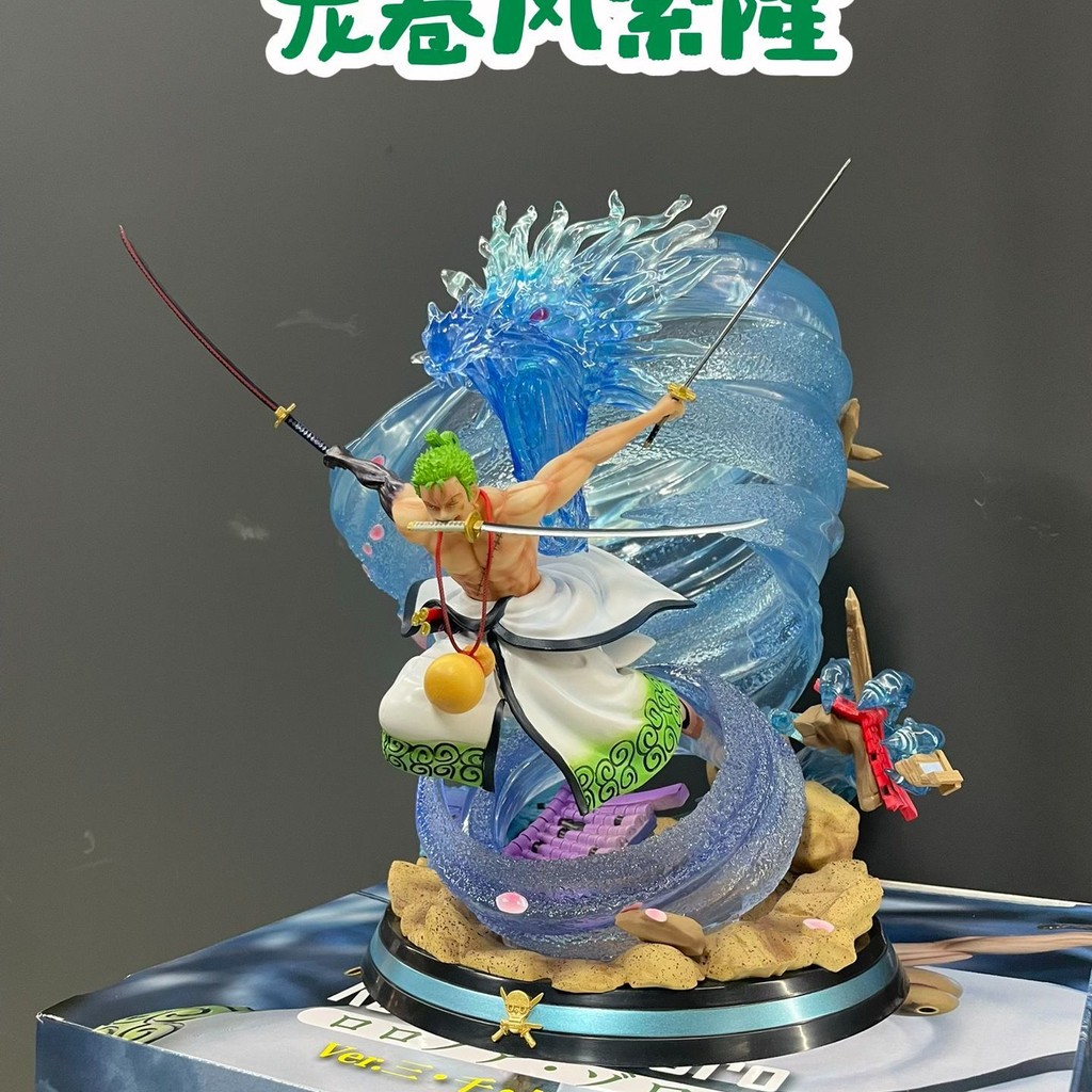 Extra Large Zoro Figure One Piece Wano Country Dragon Wind Zoro Scene Statue Finished Product Orname