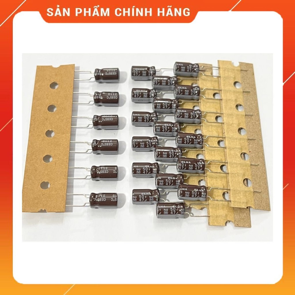 [ 10 ชิ้น ] ELNA RA3 CAPACITOR 50V 47UF, 50V47UF, 47UF50V, 47UF 50V (6.3x11x5mm )
