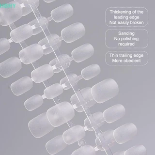 HB 100 ชิ้น/กล่องเล็บปลอมโปร่งใสกดบนเล็บครอบคลุมเล็บปลอมเคล็ดลับสั้นรูป Water Drop สติกเกอร์เต็มรูปแบบสําหรับ HY