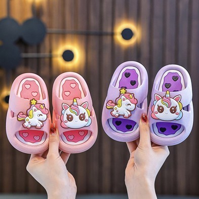 11.11 PUNCAK RUMAH168 SA100 รองเท้าแตะเด็กผู้หญิงรุ่นยูนิคอร์นน่ารักและสวยงาม