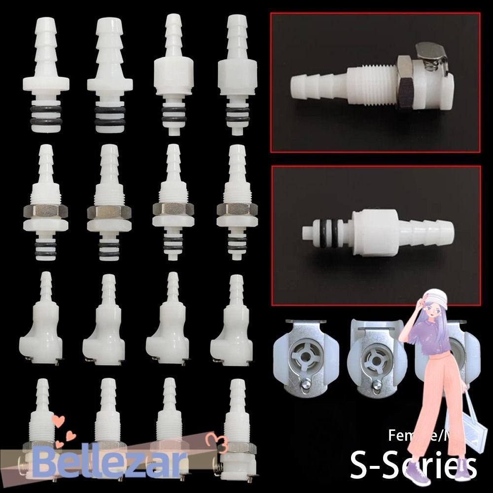 BELLEZAR 1 ชิ้นท่อ Joint, Tube Connector ชายหญิงท่อ Barb Valved, Quick Shut- Disconnect ข้อต่อข้อต่อ S-series Quick Coupler สําหรับท่อท่อ