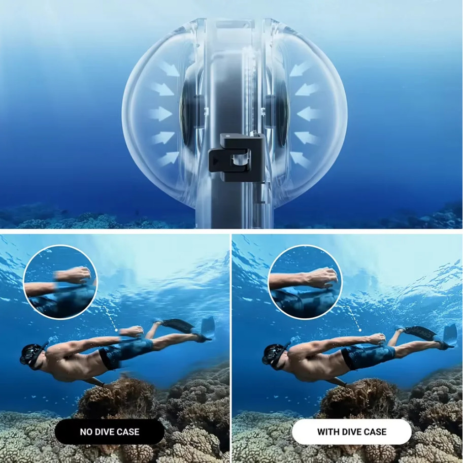 เคสดําน้ําที่มองไม่เห็นสําหรับ Insta360 X5, 60 M/196ft เคสกันน้ําใต้น้ําดําน้ําสําหรับ Insta 360 X5 เคสป้องกัน ราคา ถูกที่สุด ดีลบีเคเค แกลเลอรีภาพที่ 6