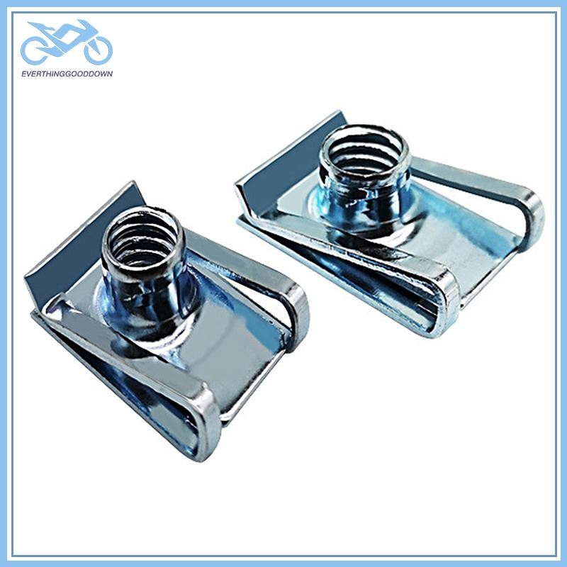 EVER 10pcs M4/M5/M6/M8 รถฤดูใบไม้ผลิเหล็ก U ประเภทคลิปด้าย 8 มม.5 มม.6 มม.4 มม. Reed Nuts สําหรับ Au