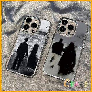 ความรู้สึกขั้นสูง จัดส่งจากประเทศไทย ภาพเงาขาวดำของคู่รักริมทะเลfor iPhone เคสไอโฟน 13 12 11 PRO MAX 16 15 14 X XS MAX X