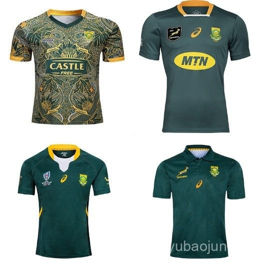 21 South Africa Rugby Jersey Home and Away World Cup เสื้อยืด S-3XL ปักโลโก้ GFZZ OFWJ