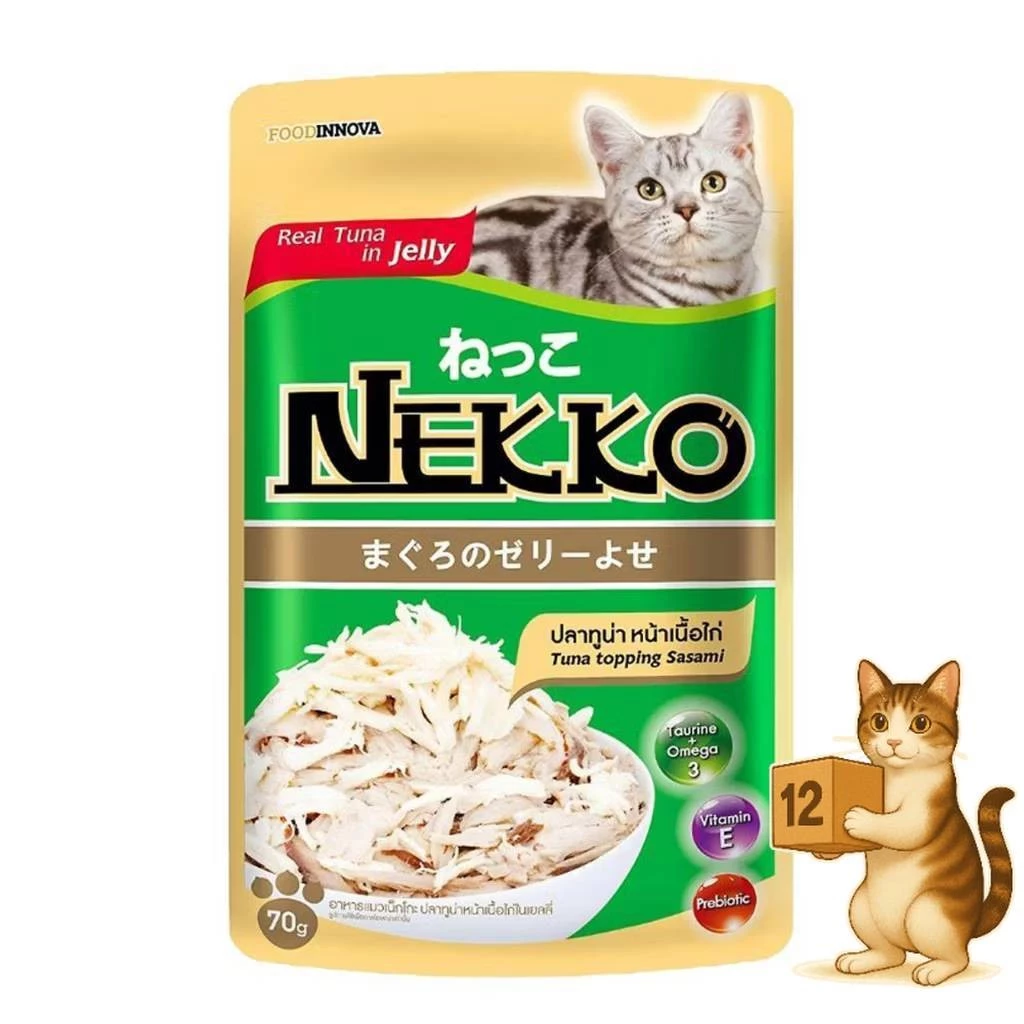 Nekko อาหารเปียกแมว 12 ซอง เนื้อทูน่าแท้ thumbnail 7