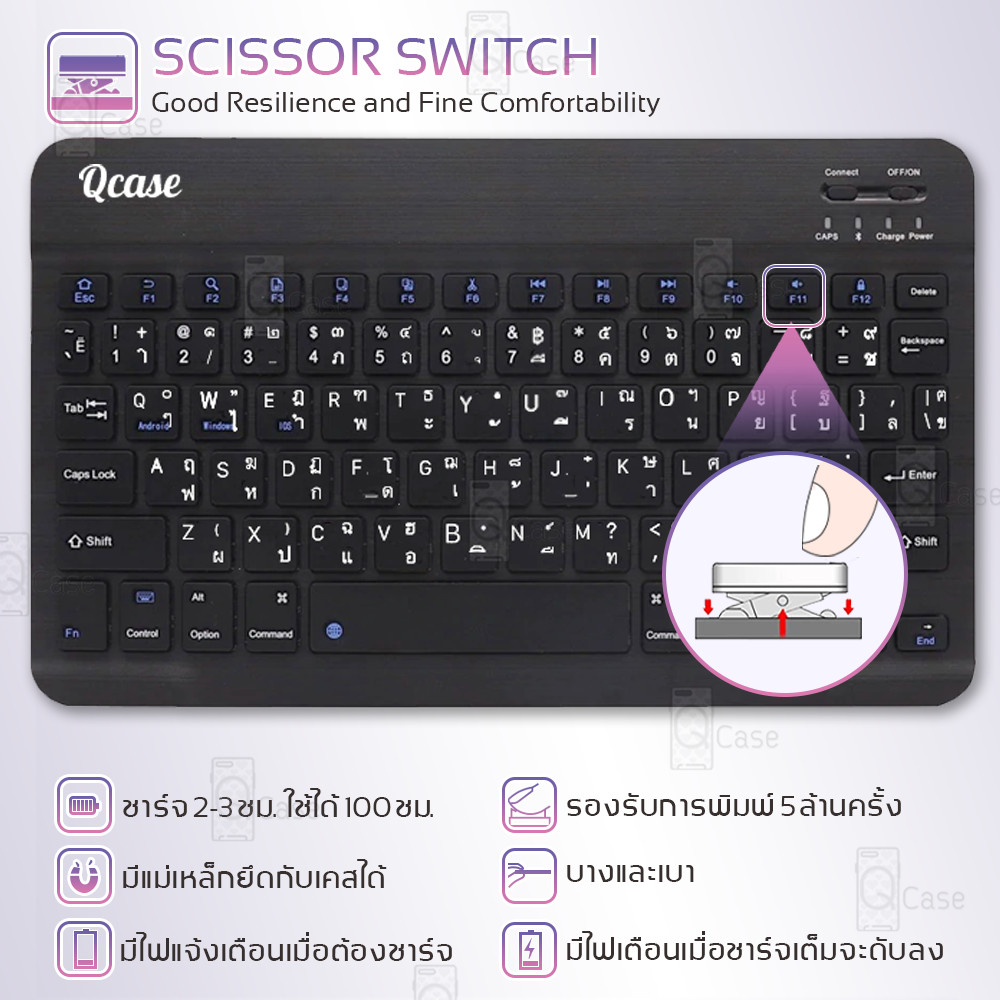 Qcase – เคสฝาพับ Samsung Tab S10 Ultra / S9 Ultra (14.6″) เคส คีย์บอร์ด แป้นไทย/Eng กระจกกันรอย ฟิล์มหลัง – Smart case ราคา ถูกที่สุด ดีลบีเคเค แกลเลอรีภาพที่ 5