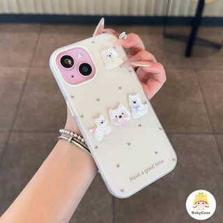เคสไอโฟน 17 13 16 สำหรับ iPhone 17 11 15 16 13 12 14 Pro Max 15 7 8 Plus XR X XS เคสลายการ์ตูนน่ารักสำหรับน้องหมา 2 in 1