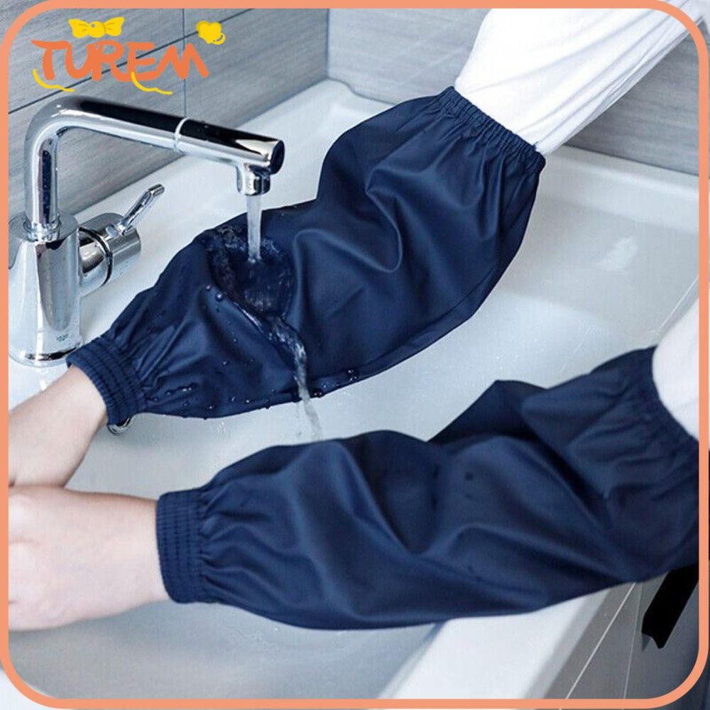 TUREM 2 คู่ Oversleeves,ปลอกแขนหนังกันน้ํา,ครอบคลุมทําความสะอาด Oilproof Colourful Arm Sheath ผู้ชายผู้หญิง