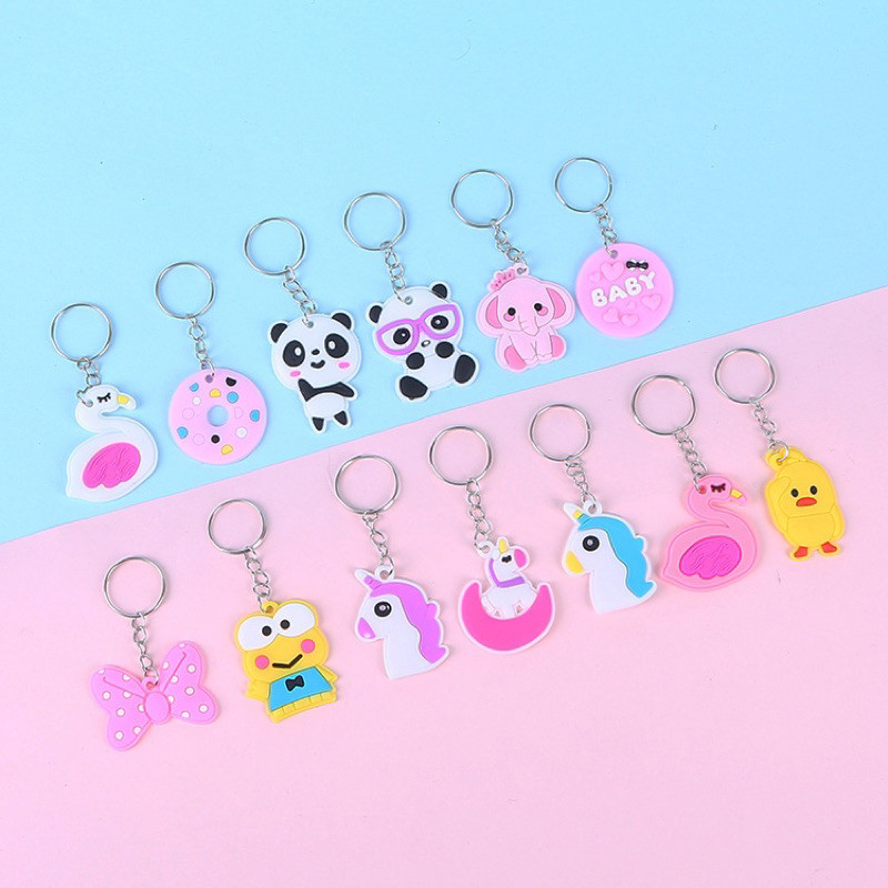 พวงกุญแจ PVC ขนาด 4 cm. ลายการ์ตูน (สุ่มลาย) พวงกุญแจขนาดเล็กJS324