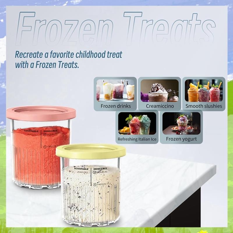 สําหรับ Creami Deluxe 11-In-1 XL Family Size NC500/NC501 Pints 24 Oz - เครื่องล้างจานปลอดภัย -ฟรี ป้