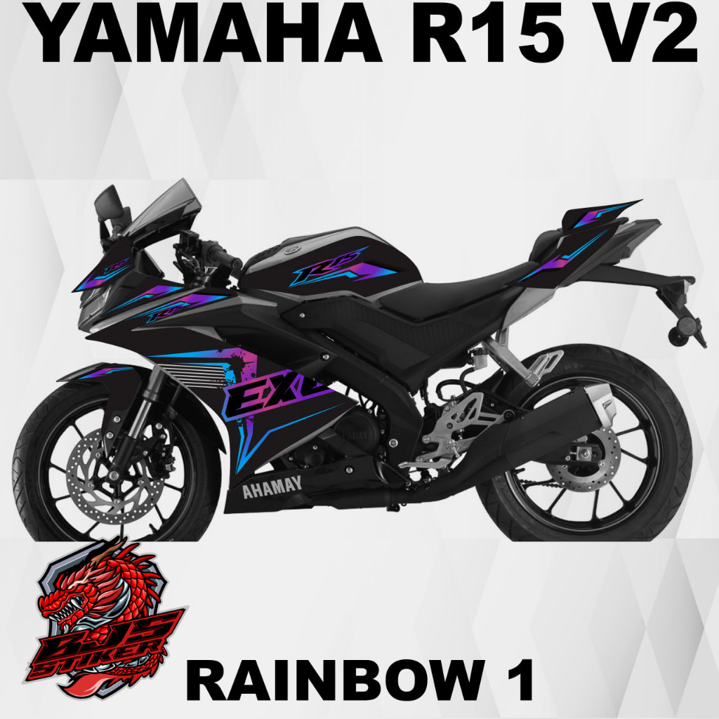R15 R 15 VERSION 3 สติ๊กเกอร์ - R15 R 15 เรียงรายการสติ๊กเกอร์ VERSION 3 RAINBOW 1
