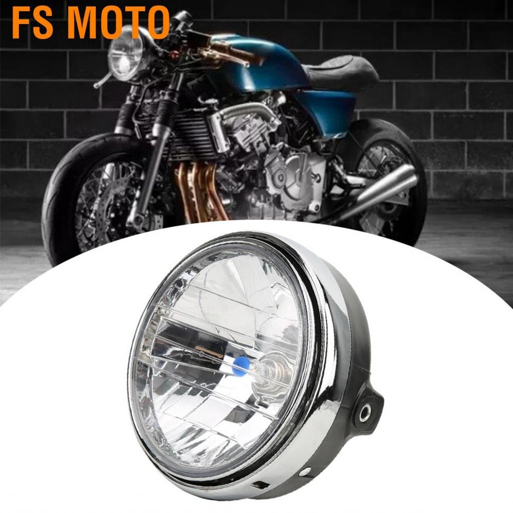 FS MOTO ไฟหน้ามอเตอร์ไซค์ 7in เลนส์ความสว่างสูงมอเตอร์ไซค์การส่งสัญญาณไฟหน้ารถสำหรับ CB400/CB500/CB1