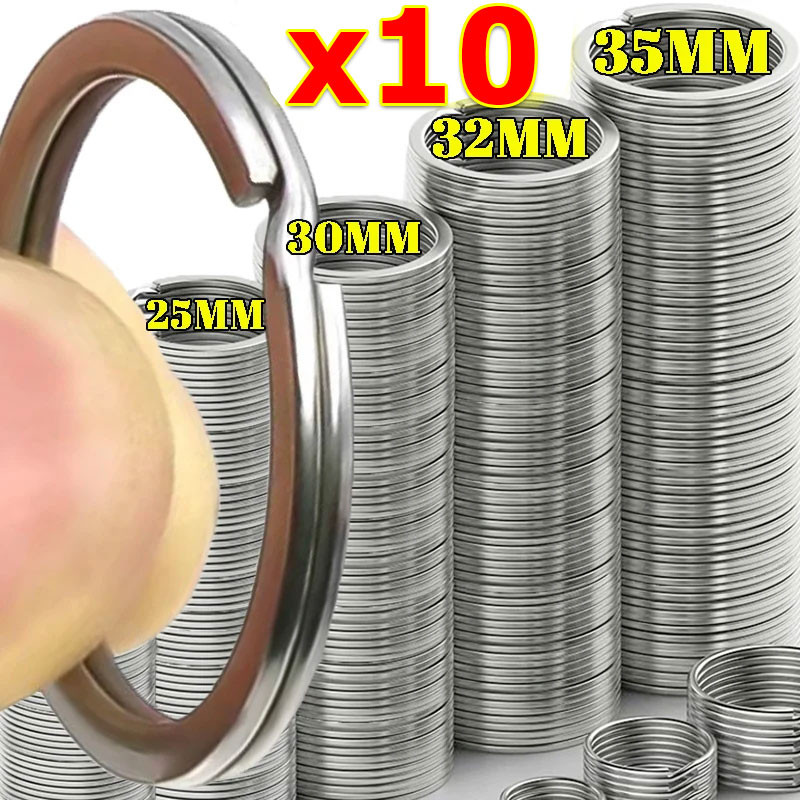 10ชิ้น25มิลลิเมตร/28มิลลิเมตร/30มิลลิเมตร/35มิลลิเมตรที่ว่างเปล่าแยกที่สําคัญแหวน/โลหะแบนพวงกุญแจแหวน/งานฝีมือ ทําเอง รถพวงกุญแจ
