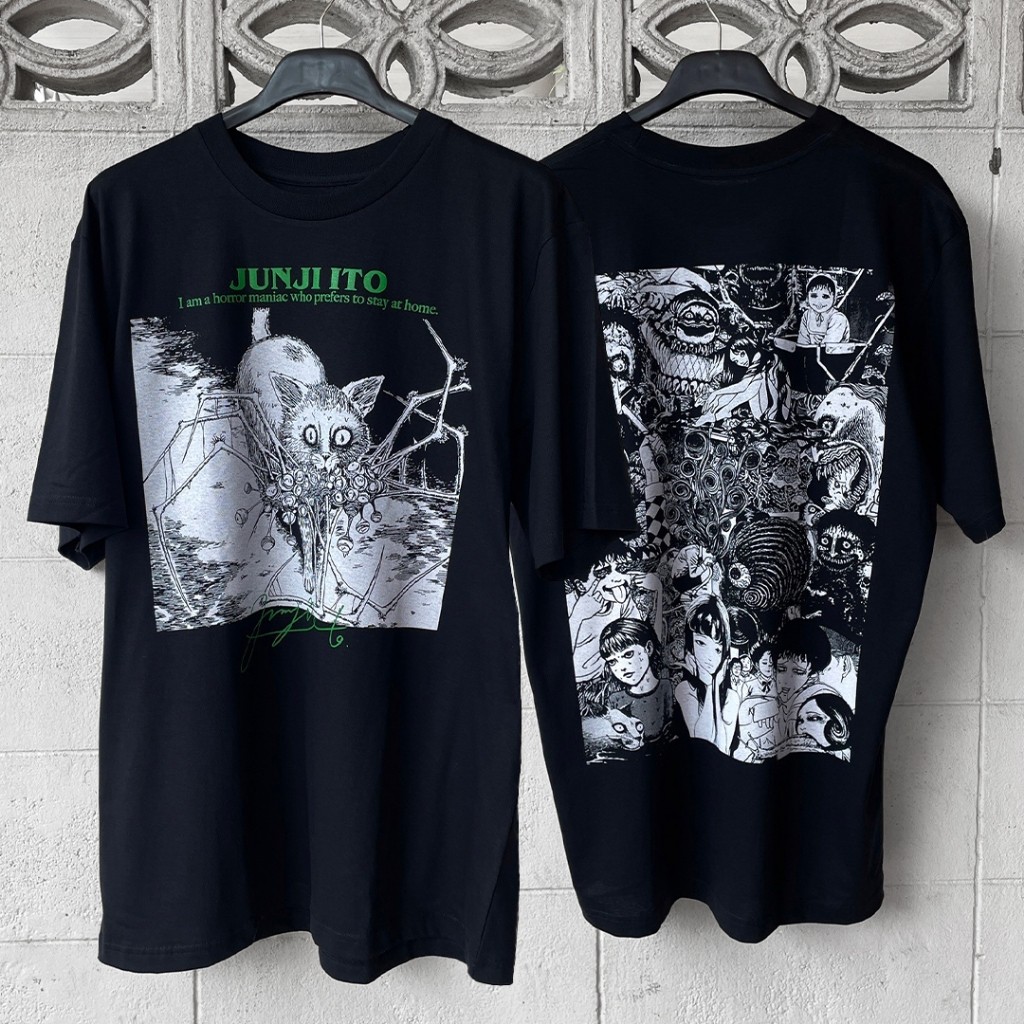 เสื้อยืดพิมพ์ลาย Junji Ito สไตล์การ์ตูนสยองขวัญ ทำจากผ้าฝ้ายแท้ระบายอากาศ