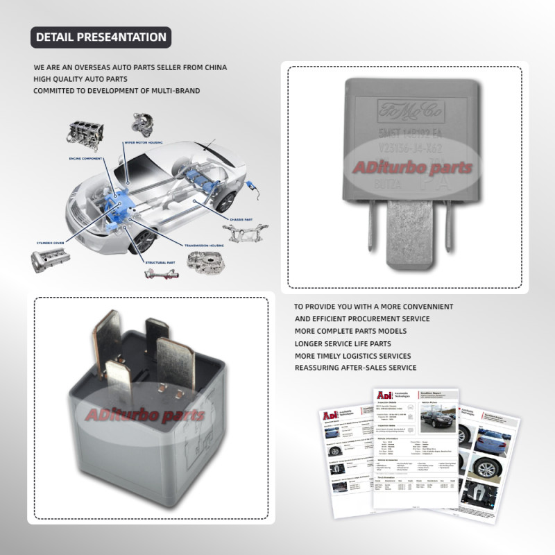 HYS FOMOCO RETROFIT HIGH POWER RELAY 4PIN 12V 70A สําหรับ FORD FOCUS/ECOSPORT/FIESTA/RANGER 5M5T-14B