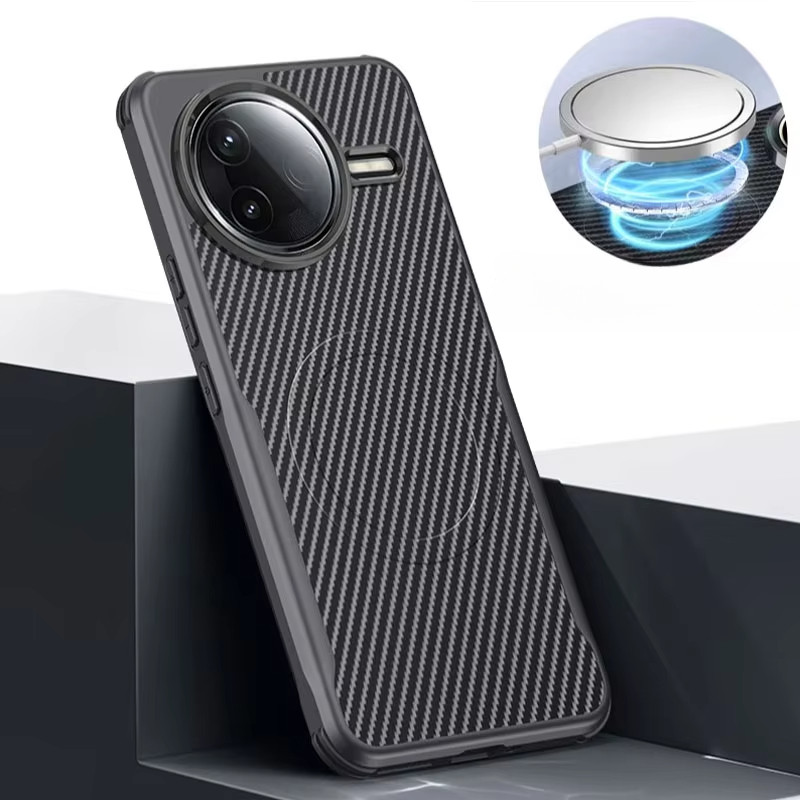 Carbon Fibre Texture เคสแม่เหล็กสําหรับ POCO F7 Pro F7 Ultra Matte กันกระแทกกันชนนุ่มสําหรับ POCO F7