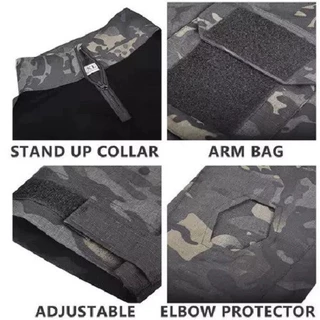 G3 Combat -Shirt เสื้อยืดผู้ชายแขนยาวยุทธวิธีมีซิป ผ้านิ่มเบาสบาย คล่องตัว Combat -shirt