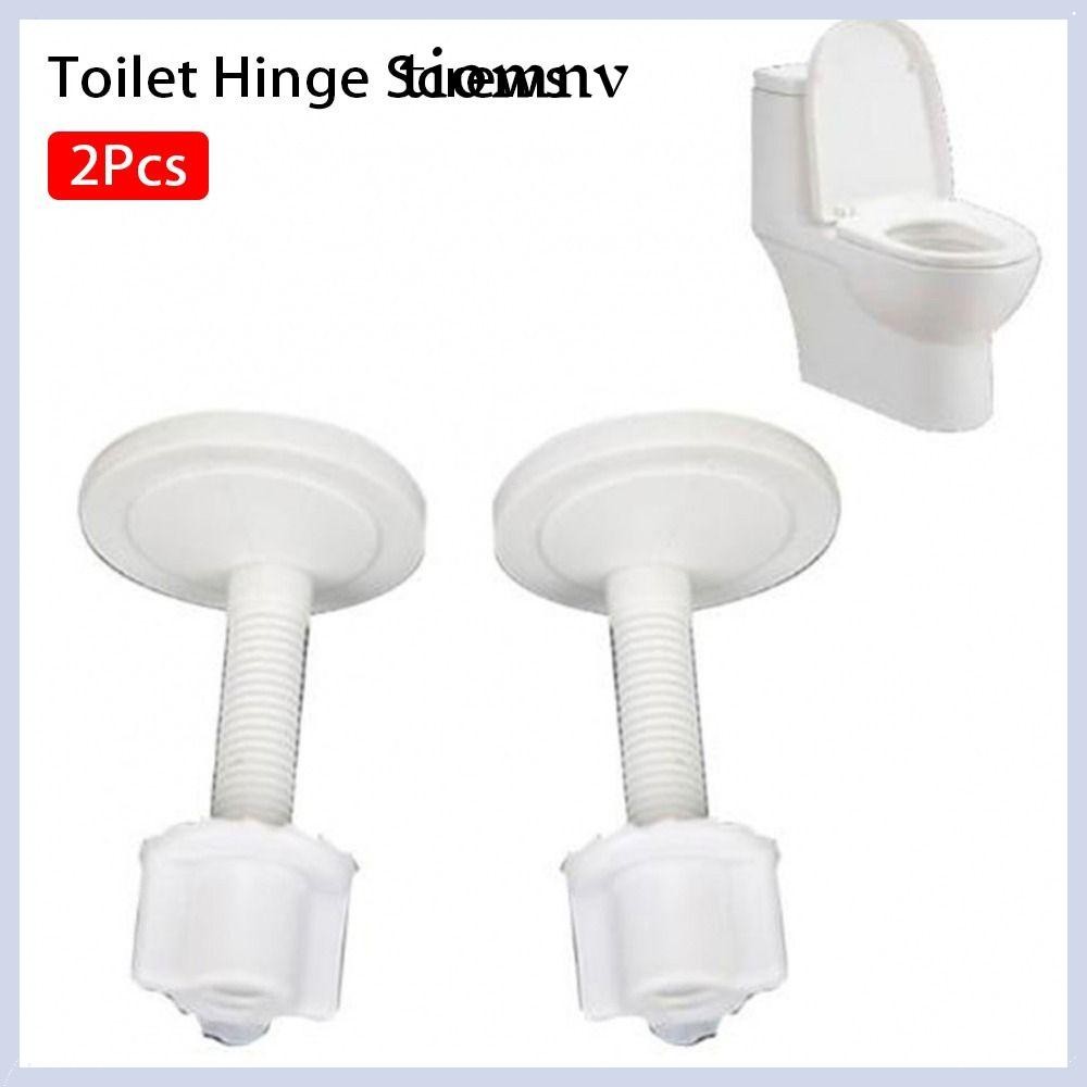 TIOMNVTH 1 คู่/2 ชิ้นสกรูทดแทน,พลาสติก Universal สกรูบานพับห้องน้ํา, Bolt Nuts 5.5*4 ซม. สีขาวสลักเกลียวฝาชักโครก