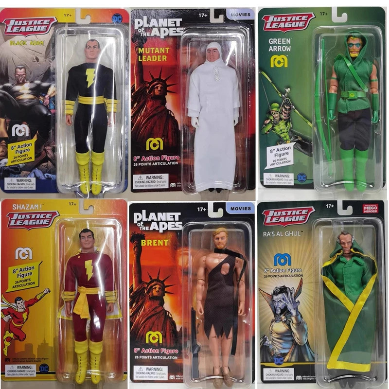 Original 8 นิ้ว Mego Action Figure Planet of the Apes DC การ์ตูน Shazam Green Arrow ตัวละครภาพยนตร์ส