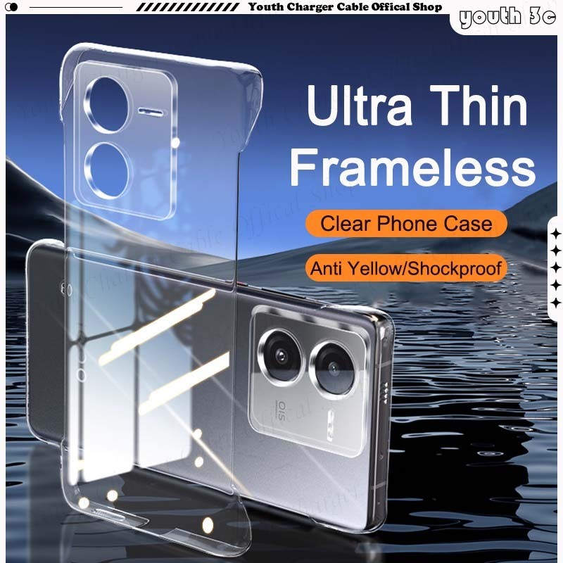 Anti สีเหลือง Ultra Thin โปร่งใส Frameless เคสโทรศัพท์ HD Clear PC Hard Case เคสโทรศัพท์สําหรับ Vivo