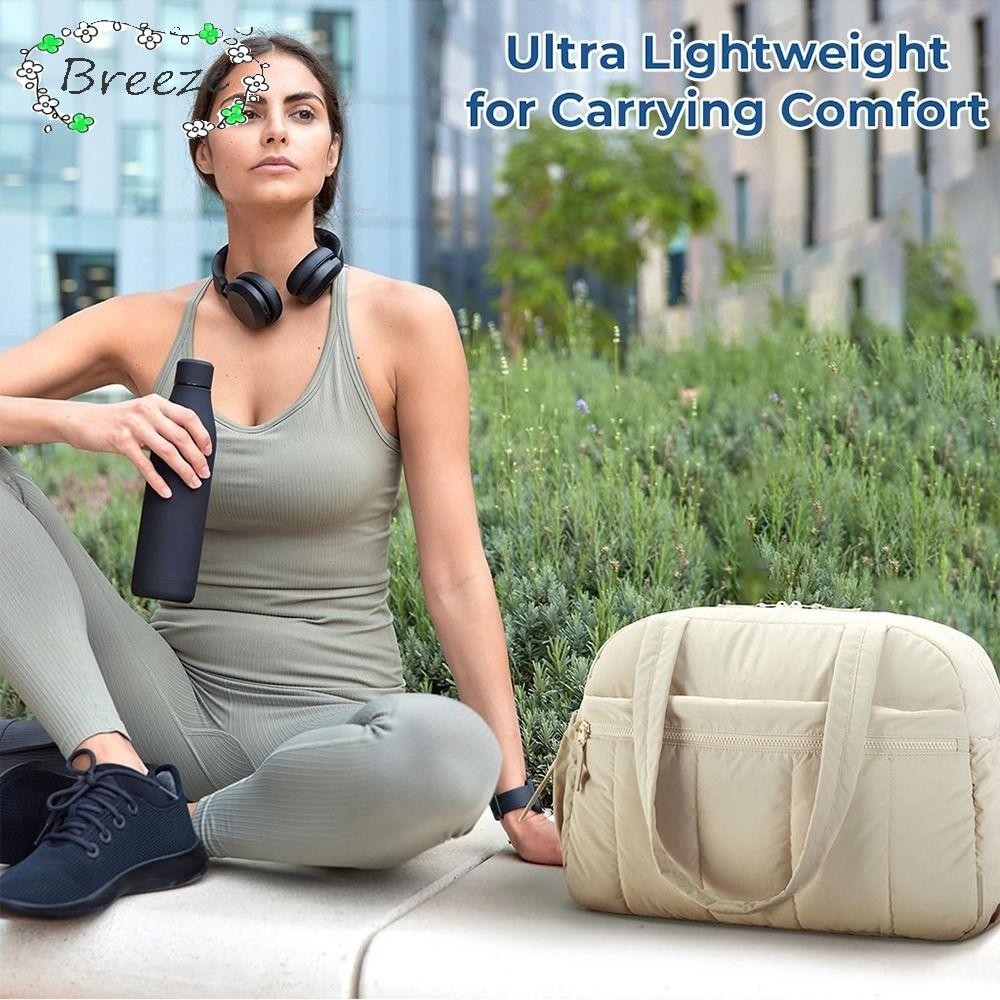 BREEZE กระเป๋าฟิตเนสสไตล์เมฆ,น้ําหนักเบากันน้ําผู้หญิงกระเป๋าดัฟเฟิล,สไตล์ความจุขนาดใหญ่แห้งและเปียกแยกทริปสั้นพร้อมกีฬากระเป๋ากระเป๋าเดินทางส