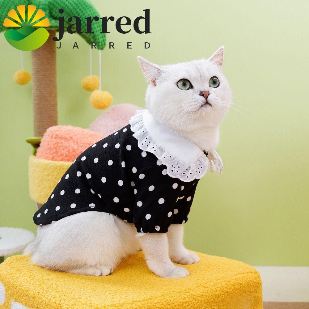 กระโปรงฤดูร้อนสัตว์เลี้ยง JARRED, เสื้อกั๊กลายจุดสุนัขน่ารักระบายอากาศได้, อุปกรณ์สําหรับสัตว์เลี้ยงดีไซน์บางนุ่มแฟชั่นชุดแมวฤดูใบไม้ผลิ