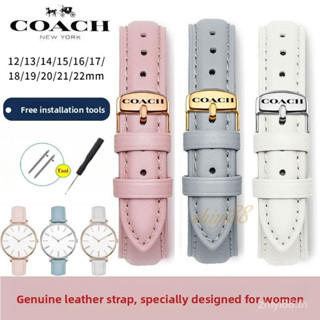 สายนาฬิกาหนัง โค้ช 12-22 มม. -สายหนังกันน้ํานุ่มแท้พร้อมหัวเ…