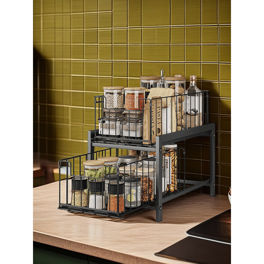 Dish Rack Kitchen Organizer Metallic Dish Cabinet Rack Dustproof Drain Rack Kitchen Sink Organize