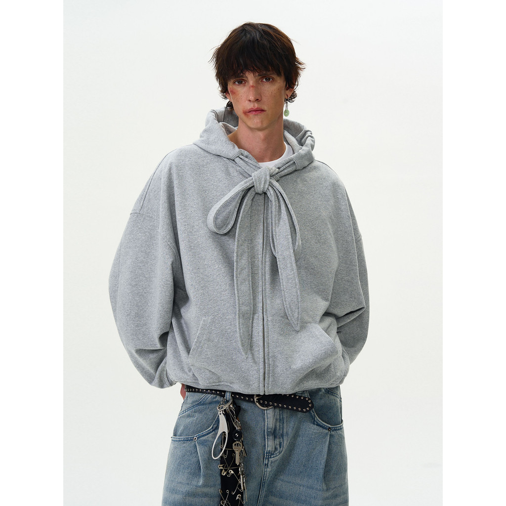 TIDE BEAR สเวตเตอร์มีฮู้ดสีเข้ม ใส่ได้ทั้งผู้ชายและผู้หญิง